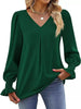 V-Neck Long Sleeve Ruffle Cuff Blouse by Wild and Free Boutique