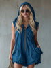 Women's Retro Hooded Zip-Up Sleeveless Cropped Jumpsuit by FitiqueFit