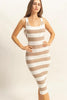 Striped Scoop Neck Wide Strap Knit Dress For Women –Comfortable & Stylish Dress with Timeless Stripes and Flattering Scoop Neck Design by Stevvex