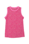 Leopard Print Round Neck Tank Top