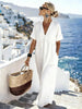 V-Neck Short-Sleeve High Waist Maxi Dress | Resort Style by FitiqueFit