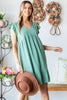 Full Size Short Sleeve V Neck Ruffled Hem Dress For Summer – Feminine Ruffled Hem Dress, Chic V Neck Dress, Stylish Short Sleeve Dress, Elegant Ruffled Dress, Flattering Ruffled Hem Dress, Comfortable V Neck Dress, Versatile Short Sleeve Dress by Stevvex