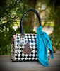 Upcycled LV Black & White Checkered Leather Speedy Bag by Neon Spur
