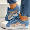 Floral Embroidered Polka Dot Print Sneakers — Women’s Casual Canvas Shoes by FitiqueFit