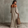 Women's Off-Shoulder Long-Sleeve Maxi Dress by FitiqueFit