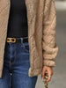 Women's Fuzzy Zip-Up Jacket with Pockets – Soft & Cozy Long Sleeve Outerwear by Stevvex