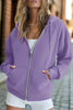 Women’s Zip Up Crop Sweatshirt – Fleece Lined Casual Hoodie by FitiqueFit