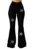 Black Denim Star Rhinestone Bell Bottom Jeans -32” Inseam by Neon Spur