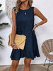 Women's Ruffle Lace-Up Mini Dress – Short Sleeve Loose Beach Dress by FitiqueFit