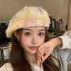 Colorful Plaid Star Distressed Beret — Korean Style Five-Pointed Hat by FitiqueFit