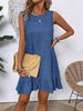 Women's Ruffle Lace-Up Mini Dress – Short Sleeve Loose Beach Dress by FitiqueFit