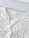 Polka Dot Notched Ruffled Cap Sleeve Blouse