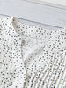 Polka Dot Notched Ruffled Cap Sleeve Blouse