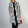 Leopard Print Plush Jacket — Cozy Loose-Fit Mid-Length Outwear by FitiqueFit
