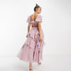 Holiday Ruffles Lotus Leaf Pleated Dress