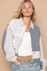 Classic Artistic Crochet Patch Exposed Seam Button Up Jacket Chic & Edgy Outerwear by Stevvex