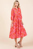 New Summer Tiered Printed Collared Neck Midi Dress For Women – Elegant and Versatile Dress with a Polished, Feminine Flair by Stevvex