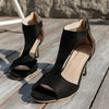 Women’s Peep Toe Zipper Heel Shoes | Suede High Heel Sandals by FitiqueFit