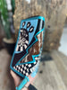 Turquoise Rocker Electric Rodeo Large Zippered Wallet by Neon Spur
