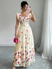 Women’s Puff Sleeve Floral Print Waist-Cinching Dress by FitiqueFit
