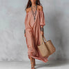 Women's Striped Loose-Fit Flared Maxi Dress – Holiday & Vacation by FitiqueFit