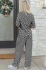 Rose Checkered Print Half Sleeve Tee 2pcs Lounge Pant Set by Wild and Free Boutique