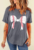 Black Baseball Bowknot Graphic Casual Tee by Wild and Free Boutique