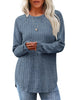 Casual Ribbed Knit Long Sleeve T-Shirt by Simply Love