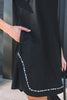 Black Leopard Trim Notched Neck Short Puff Sleeve Shift Mini Dress by Wild and Free Boutique