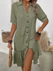 Women's Puff Sleeve Ruffled Hem Mini Dress – Solid Color by FitiqueFit
