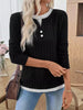 Ribbed Knit Long Sleeve Fake Two-Piece T-Shirt by Simply Love