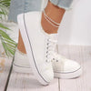 Women's Lace-Up Canvas Sneakers – Lightweight Flat Low-Top by FitiqueFit