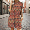 Floral Print Loose Pocket Dress | Round Neck Short Sleeve by FitiqueFit