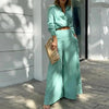 Women's Plus Size Wide Leg Elegant Pant Set by FitiqueFit