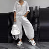 Women’s Cotton Linen Long Sleeve Top and Pants Set by FitiqueFit