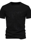 Men's Round Neck Geometric Embroidered T-Shirt
