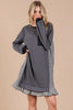 Striped Patchwork Round Neck Terry Sweatshirt Dress For Women – Casual, Trendy, Cozy, Playful, Relaxed Vibe for Everyday Wear by Stevvex