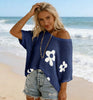 Women's Hollow-Out Drop-Shoulder Loose Knit Top by FitiqueFit