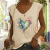 Short Sleeve T-Shirt Floral Heart Print Summer Casual Top by FitiqueFit