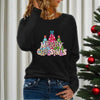 Women’s Long Sleeve Merry Christmas T-Shirt – Cute Christmas Tree Graphic Tee by FitiqueFit