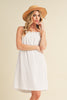 New Summer Embroidered Trim Gauze Square Neck Mini Cami Dress For Women –Elegant, Feminine & Stylish for Summer by Stevvex