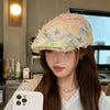 Colorful Plaid Star Distressed Beret — Korean Style Five-Pointed Hat by FitiqueFit
