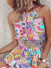 Paisley Print Halter Neck Mini Dress by Wild and Free Boutique