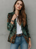 Women’s Printed Suit Jacket with Lining – Autumn Winter Casual Commuter Blazer by FitiqueFit