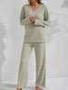 Women’s Ribbed Long Sleeve Top and Pants Loungewear Set by FitiqueFit