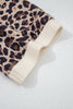 White Ribbed Texture Button Down Leopard Patchwork Short Sleeve Shirt by Wild and Free Boutique