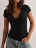Elegant Wrap V-Neck Slim Fit T-Shirt by Simply Love
