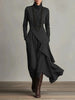 Women's Cross-Wrap High-Neck Long-Sleeve Maxi Dress by FitiqueFit