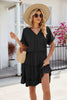 Short Sleeve Tiered Mini Dress Feminine & Flowy Modern Women Summer Dress by Stevvex