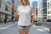 Women’s Lace Trim Casual Blouse Shirt by FitiqueFit